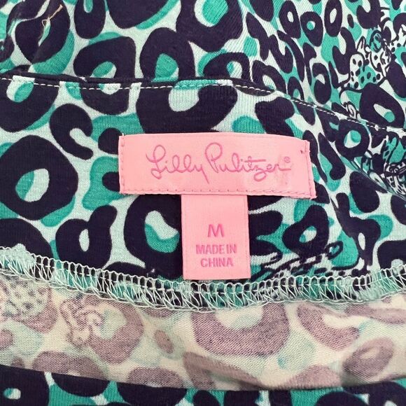 Lilly Pulitzer My Favorite Spot Teal and Navy Leopard Print Dress - Picture 3 of 3